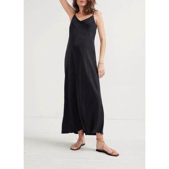 Hatch Women's Black V Neck The Ricky Slip Maternity Maxi Dress - 0 - Picture 1 of 13